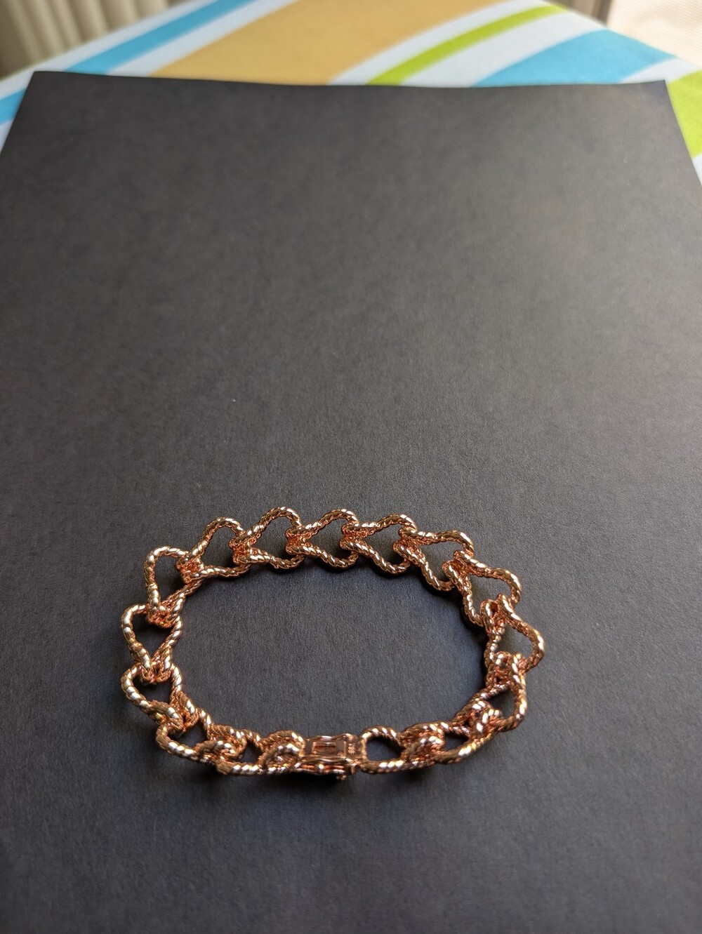 Braided Heart Link Copper Bracelet